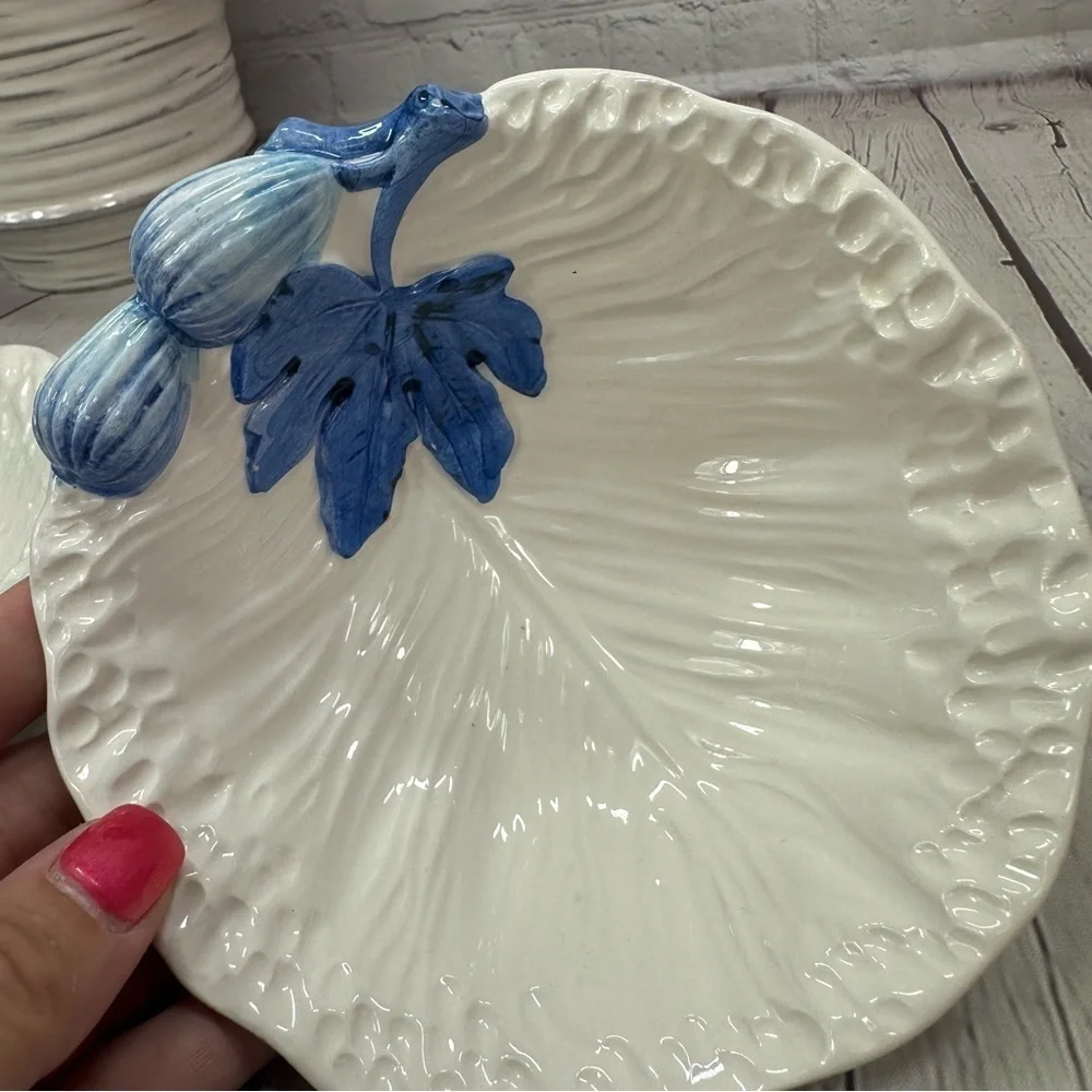 White and Blue Decorative Bowls made in italy figs strawberry